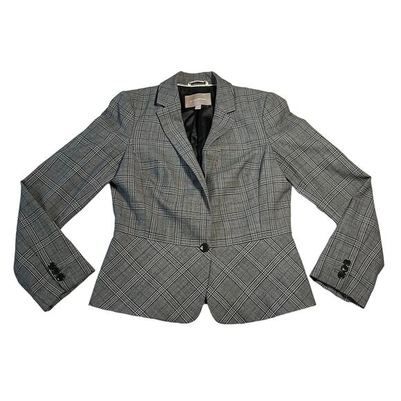 Banana Republic Women's Wool Blend Plaid Single Button Blazer Size 8 Career - Picture 1 of 12